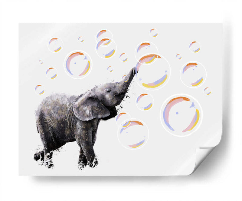 Bebé Elefante y sus Burbujas - Hue Art | Cuadro decorativo de Canvas Lab
