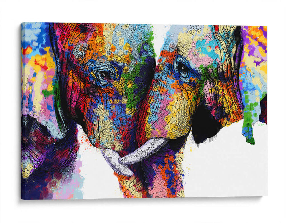 Familia de Elefantes - Hue Art | Cuadro decorativo de Canvas Lab