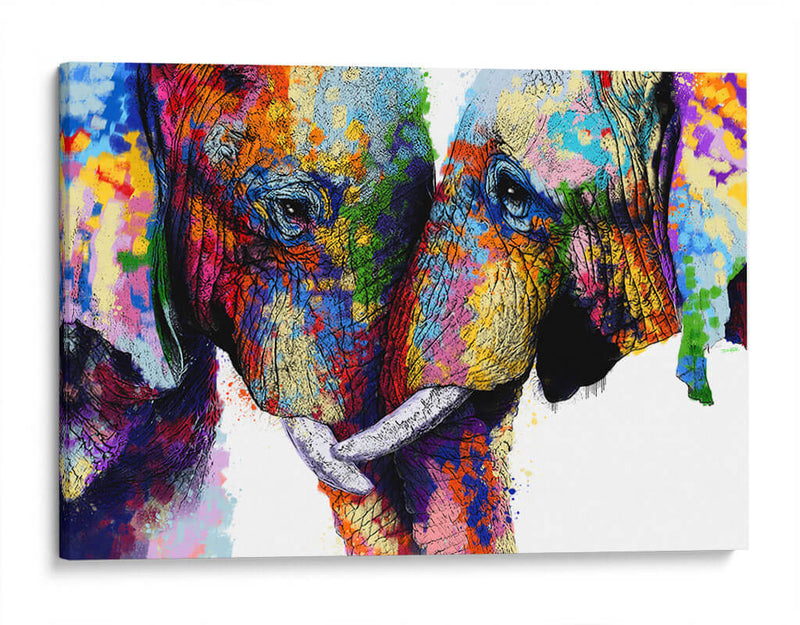 Familia de Elefantes - Hue Art | Cuadro decorativo de Canvas Lab