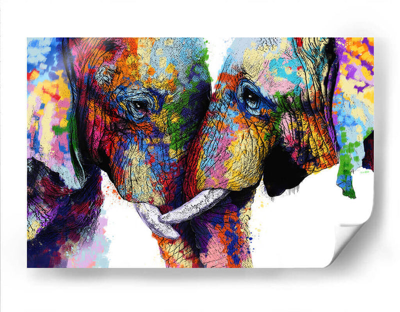 Familia de Elefantes - Hue Art | Cuadro decorativo de Canvas Lab