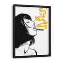 Golden Smoke Peace - Line Art | Cuadro decorativo de Canvas Lab
