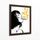 Golden Smoke Peace - Line Art | Cuadro decorativo de Canvas Lab