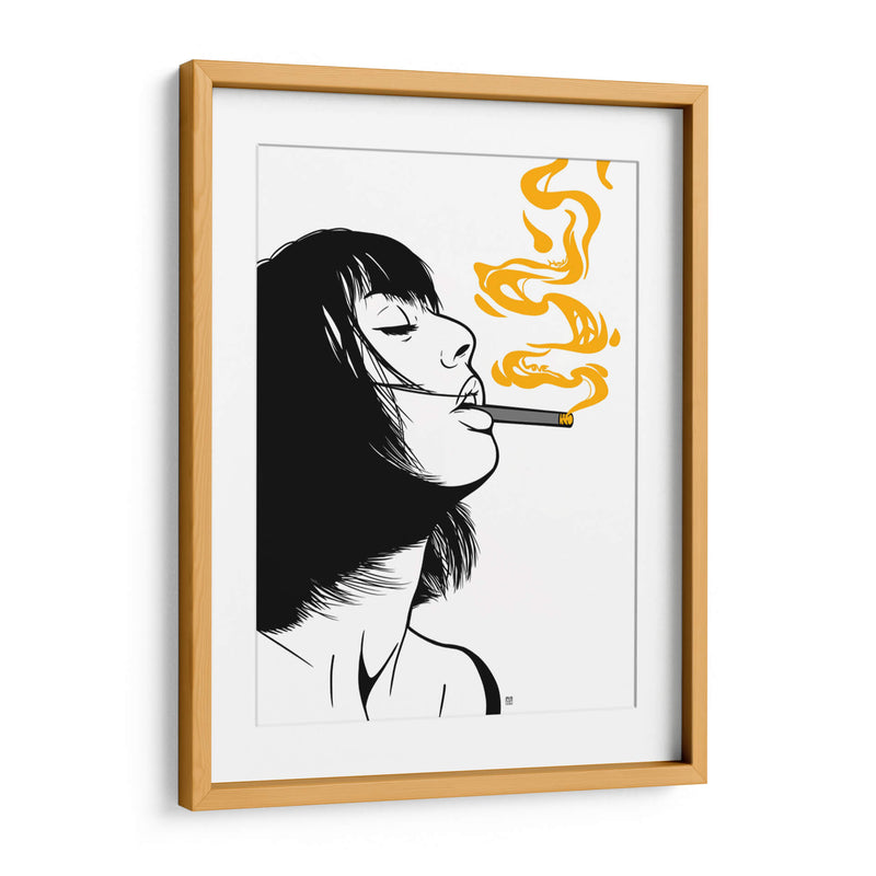 Golden Smoke Peace - Line Art | Cuadro decorativo de Canvas Lab
