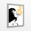 Golden Smoke Peace - Line Art | Cuadro decorativo de Canvas Lab