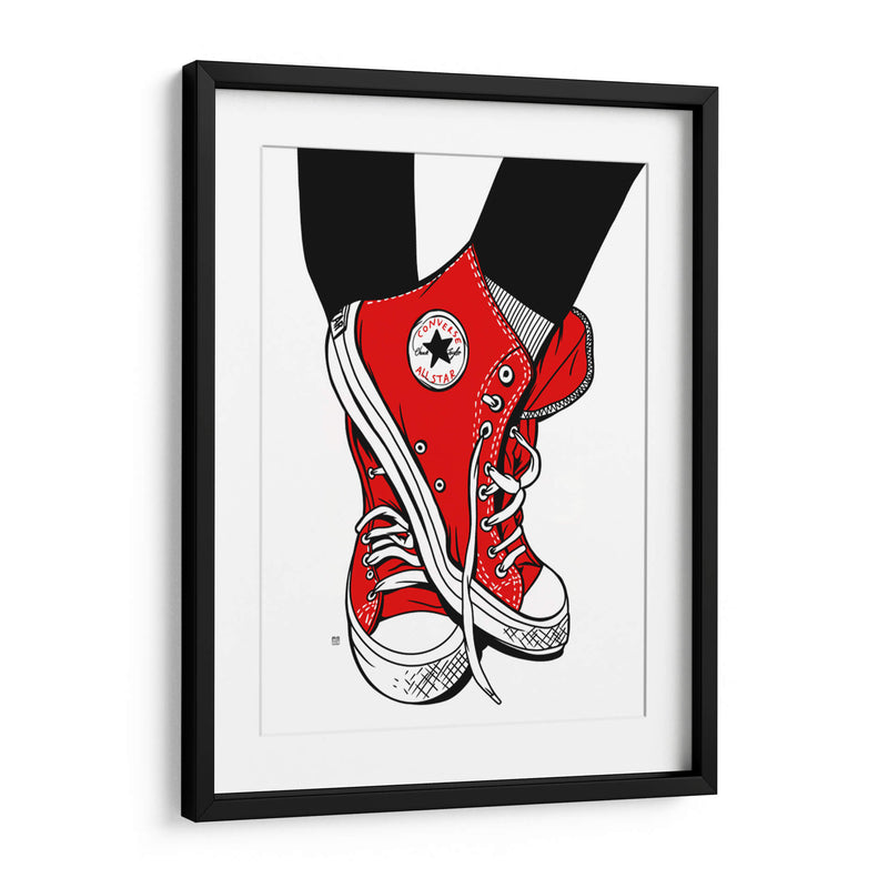 Red Converse Lines - Line Art | Cuadro decorativo de Canvas Lab