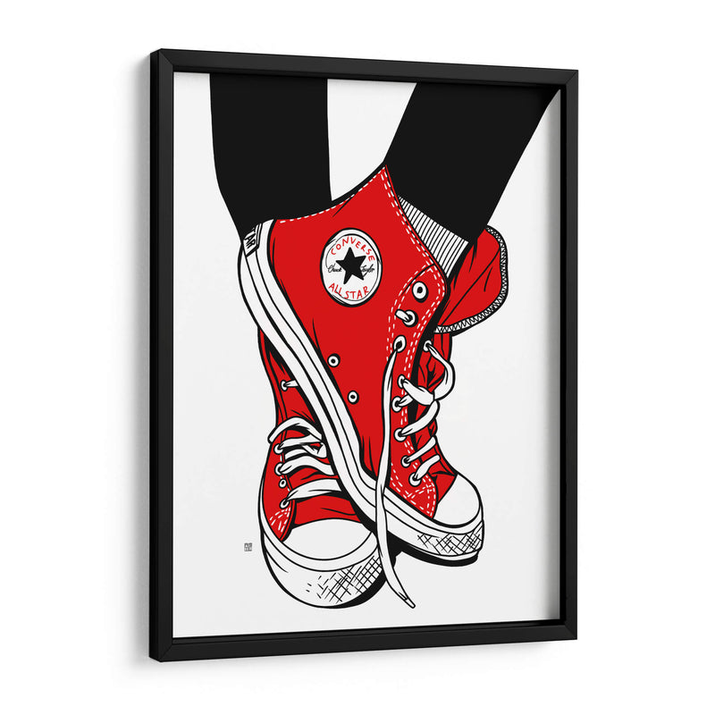 Red Converse Lines - Line Art | Cuadro decorativo de Canvas Lab
