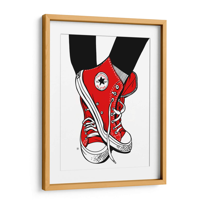 Red Converse Lines - Line Art | Cuadro decorativo de Canvas Lab
