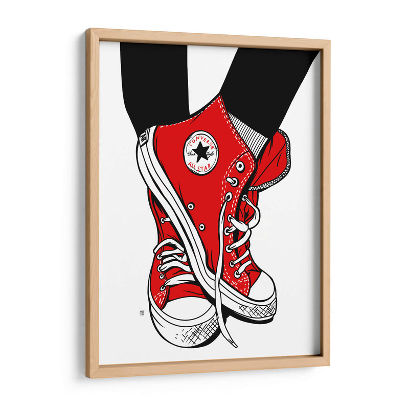 Red Converse Lines - Line Art | Cuadro decorativo de Canvas Lab