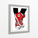 Red Converse Lines - Line Art | Cuadro decorativo de Canvas Lab