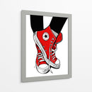 Red Converse Lines - Line Art | Cuadro decorativo de Canvas Lab