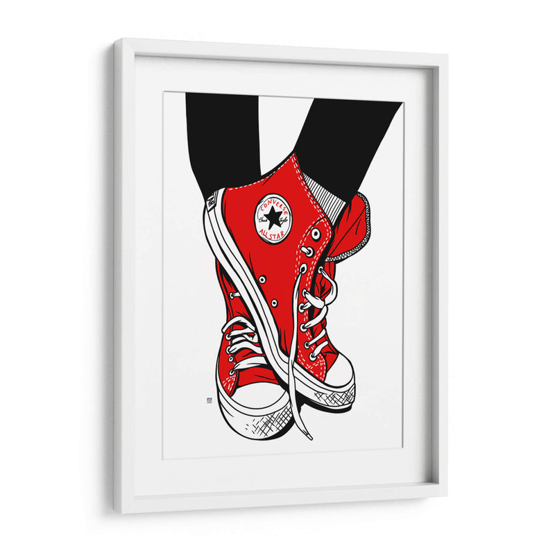 Red Converse Lines - Line Art | Cuadro decorativo de Canvas Lab