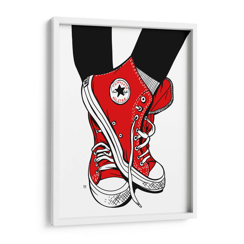 Red Converse Lines - Line Art | Cuadro decorativo de Canvas Lab
