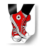 Red Converse Lines - Line Art | Cuadro decorativo de Canvas Lab