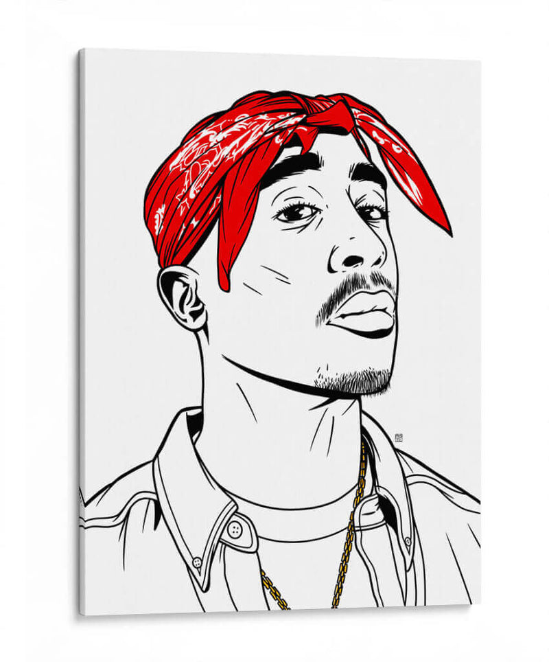 Tupac Lines - Line Art | Cuadro decorativo de Canvas Lab