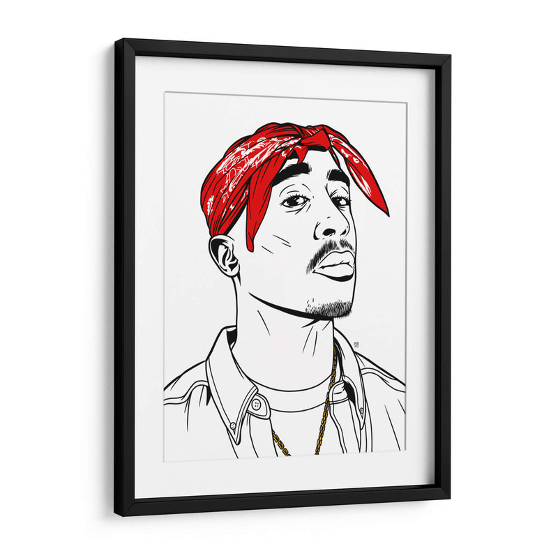 Tupac Lines - Line Art | Cuadro decorativo de Canvas Lab