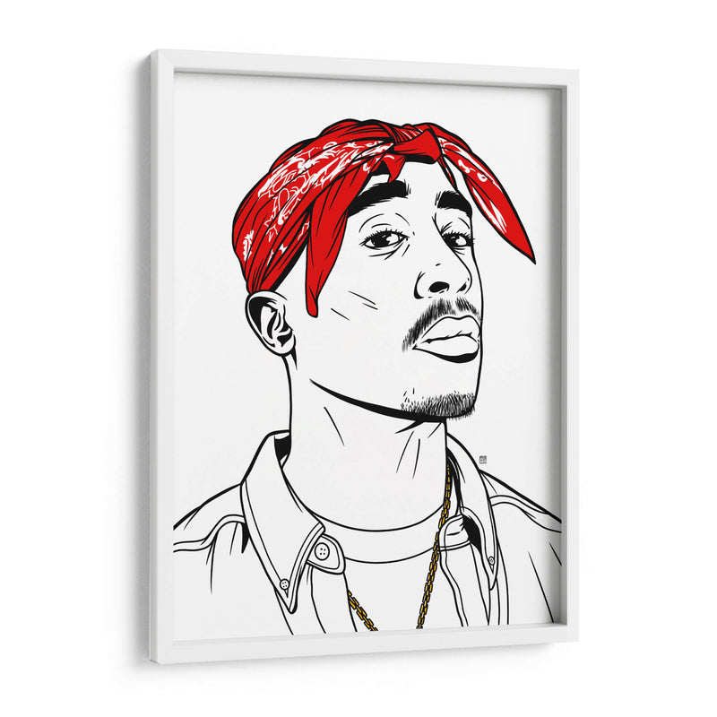 Tupac Lines - Line Art | Cuadro decorativo de Canvas Lab