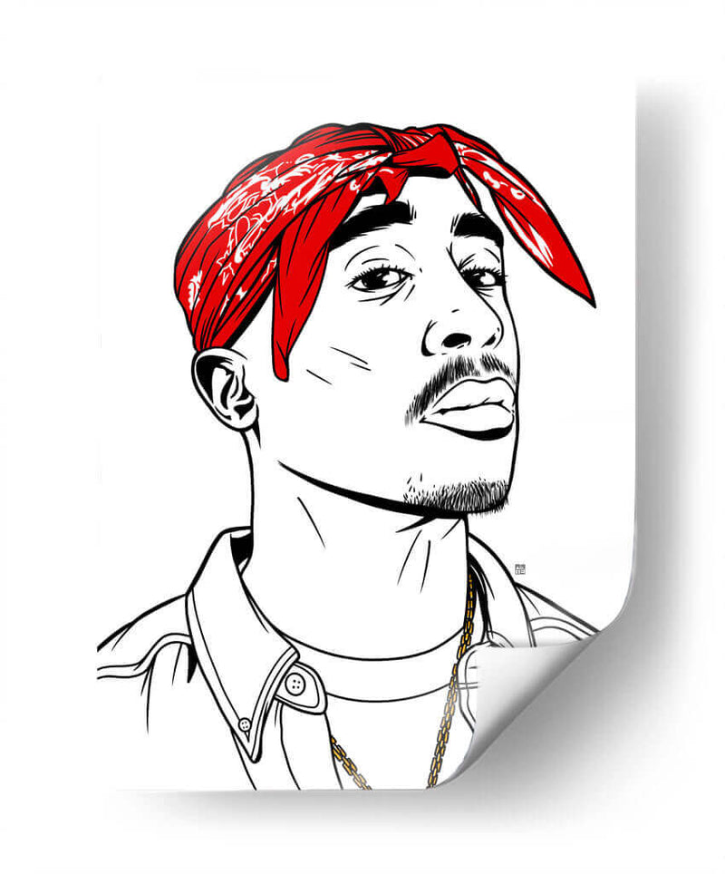 Tupac Lines - Line Art | Cuadro decorativo de Canvas Lab