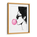 Girl Bubblegum Lines - Line Art | Cuadro decorativo de Canvas Lab