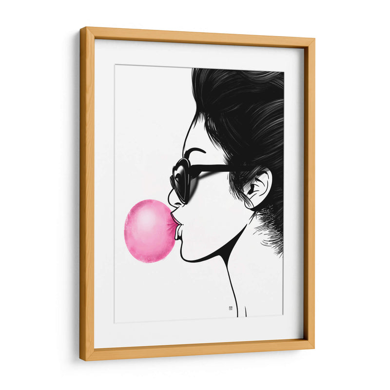 Girl Bubblegum Lines - Line Art | Cuadro decorativo de Canvas Lab