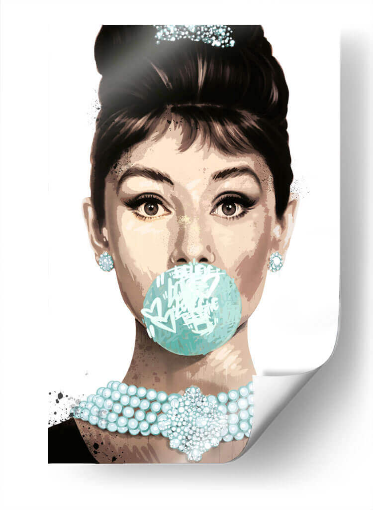 Audrey Hepburn Bubblegum Graffiti - David Aste | Cuadro decorativo de Canvas Lab