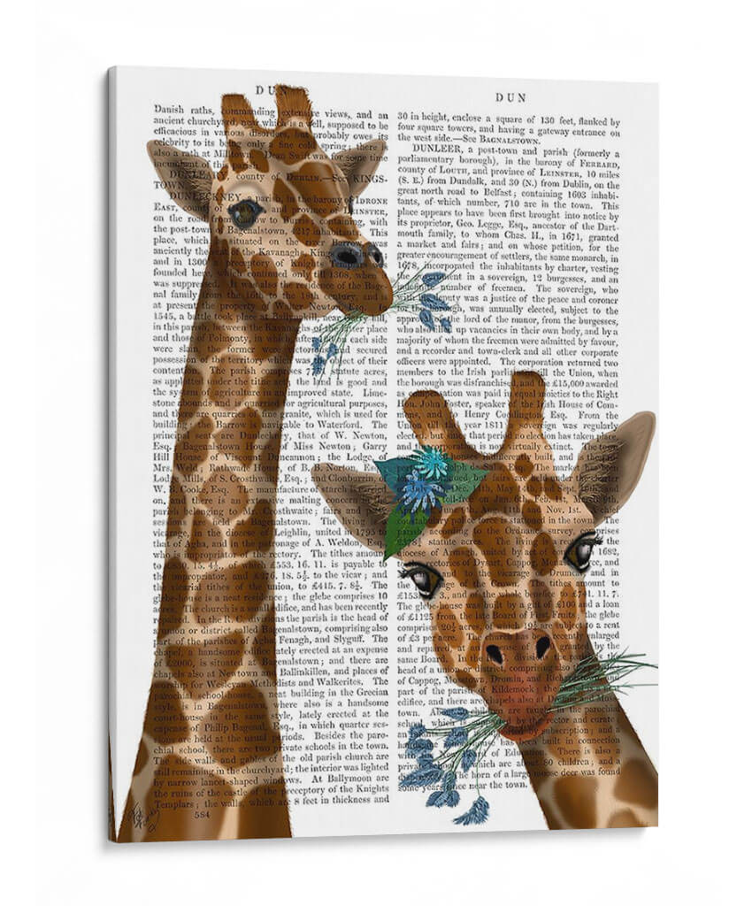 Masticar Dúo De Jirafa - Fab Funky | Cuadro decorativo de Canvas Lab