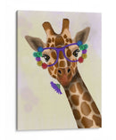 Jirafa Y Gafas De Flores 1 - Fab Funky | Cuadro decorativo de Canvas Lab