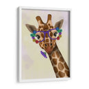 Jirafa Y Gafas De Flores 1 - Fab Funky | Cuadro decorativo de Canvas Lab