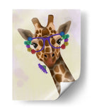 Jirafa Y Gafas De Flores 1 - Fab Funky | Cuadro decorativo de Canvas Lab