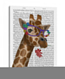 Gafas De Jirafa Y Flores 2 - Fab Funky | Cuadro decorativo de Canvas Lab