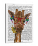 Jirafa Y Gafas De Flores 3 - Fab Funky | Cuadro decorativo de Canvas Lab