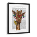 Jirafa Y Gafas De Flores 3 - Fab Funky | Cuadro decorativo de Canvas Lab