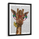 Jirafa Y Gafas De Flores 3 - Fab Funky | Cuadro decorativo de Canvas Lab