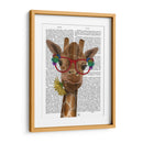 Jirafa Y Gafas De Flores 3 - Fab Funky | Cuadro decorativo de Canvas Lab