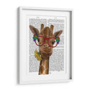 Jirafa Y Gafas De Flores 3 - Fab Funky | Cuadro decorativo de Canvas Lab