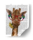 Jirafa Y Gafas De Flores 3 - Fab Funky | Cuadro decorativo de Canvas Lab