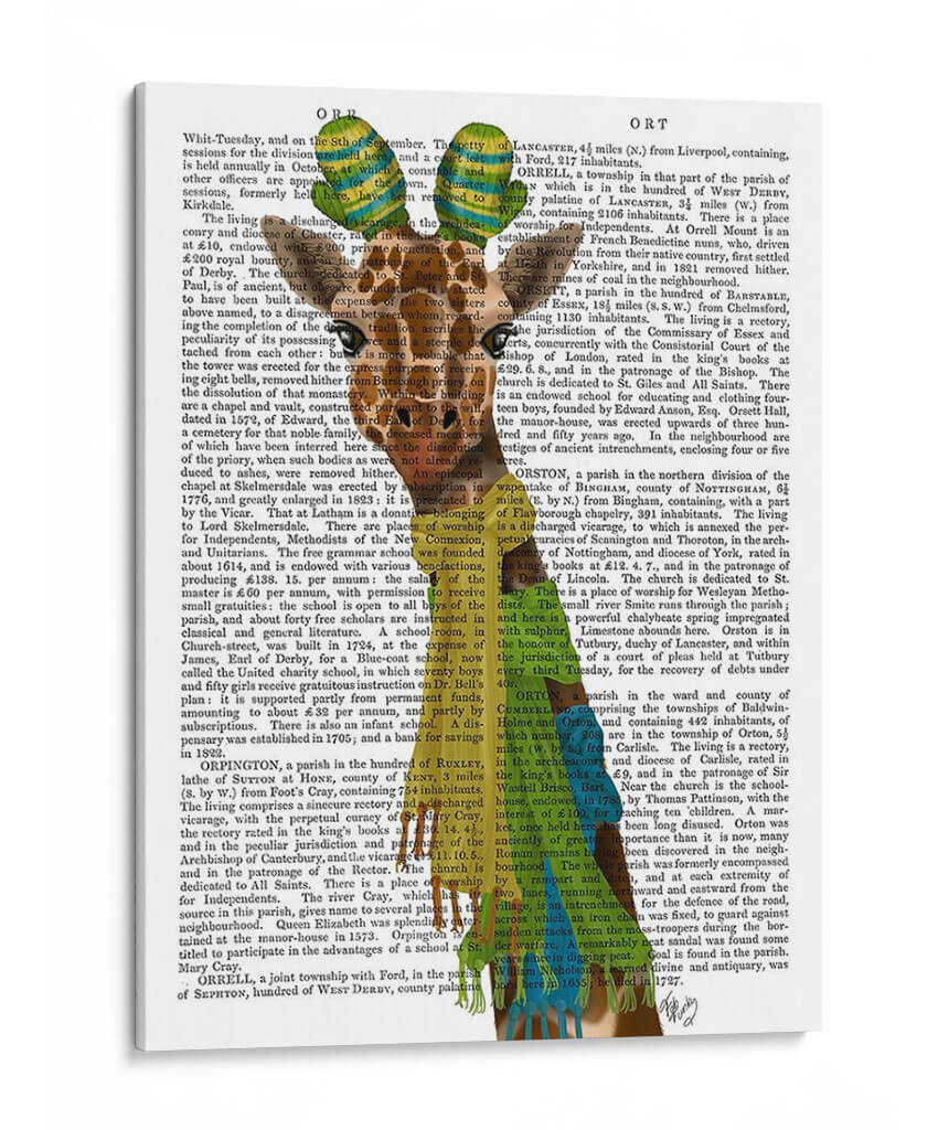 Jirafa Y Bufandas - Fab Funky | Cuadro decorativo de Canvas Lab