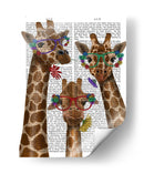 Jirafa Y Gafas De Flores, Trío - Fab Funky | Cuadro decorativo de Canvas Lab