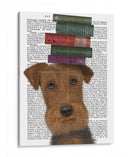 Airedale Y Libros - Fab Funky | Cuadro decorativo de Canvas Lab