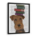 Airedale Y Libros - Fab Funky | Cuadro decorativo de Canvas Lab