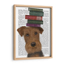 Airedale Y Libros - Fab Funky | Cuadro decorativo de Canvas Lab