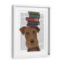 Airedale Y Libros - Fab Funky | Cuadro decorativo de Canvas Lab