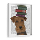 Airedale Y Libros - Fab Funky | Cuadro decorativo de Canvas Lab