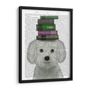 Bichon Frise Y Libros - Fab Funky | Cuadro decorativo de Canvas Lab