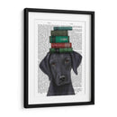 Labrador Negro Y Libros - Fab Funky | Cuadro decorativo de Canvas Lab