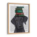 Labrador Negro Y Libros - Fab Funky | Cuadro decorativo de Canvas Lab