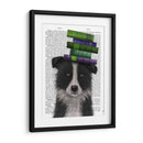 Border Collie, Blanco Y Negro, Y Libros. - Fab Funky | Cuadro decorativo de Canvas Lab