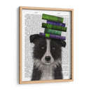 Border Collie, Blanco Y Negro, Y Libros. - Fab Funky | Cuadro decorativo de Canvas Lab