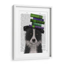 Border Collie, Blanco Y Negro, Y Libros. - Fab Funky | Cuadro decorativo de Canvas Lab