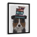Border Collie, Tricolor Y Libros. - Fab Funky | Cuadro decorativo de Canvas Lab