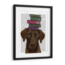 Brown Labrador Y Libros - Fab Funky | Cuadro decorativo de Canvas Lab
